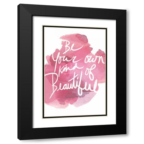 Watercolour Pink Type IV Black Modern Wood Framed Art Print with Double Matting by PI Studio