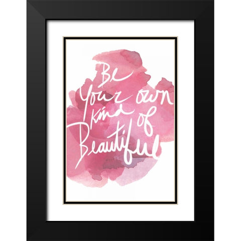Watercolour Pink Type IV Black Modern Wood Framed Art Print with Double Matting by PI Studio