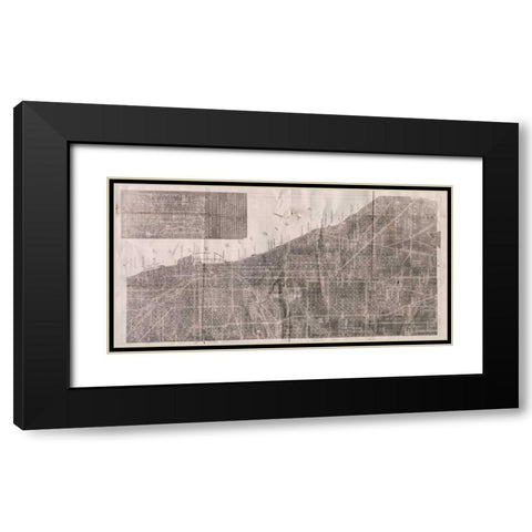 Vintage Map Black Modern Wood Framed Art Print with Double Matting by PI Studio