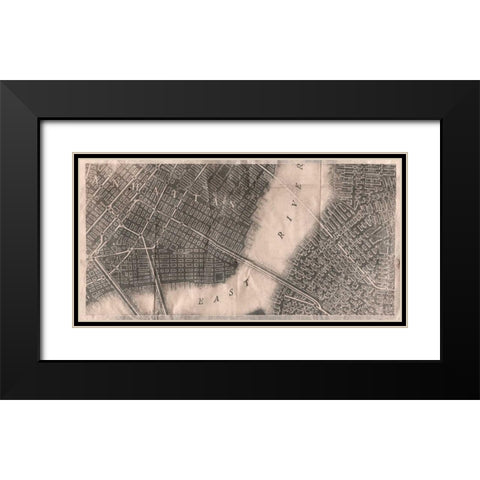 Brooklyn Black Modern Wood Framed Art Print with Double Matting by PI Studio