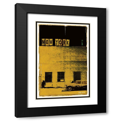 Vice City New York Black Modern Wood Framed Art Print with Double Matting by Normand, Pascal