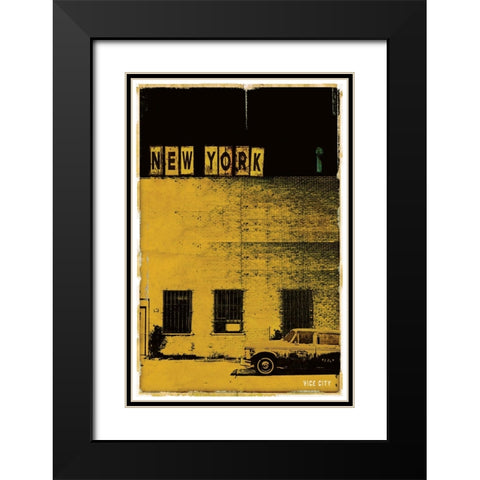 Vice City New York Black Modern Wood Framed Art Print with Double Matting by Normand, Pascal