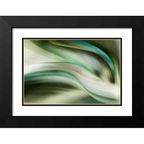 Spring Air Black Modern Wood Framed Art Print with Double Matting by PI Galerie