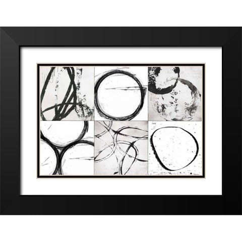 Basic Grey Black Modern Wood Framed Art Print with Double Matting by PI Galerie