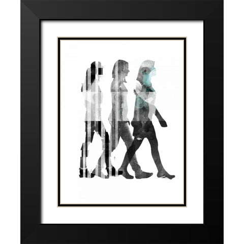 Half a World I Black Modern Wood Framed Art Print with Double Matting by PI Galerie