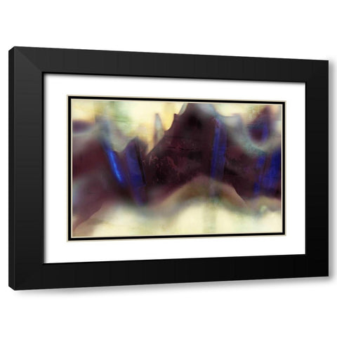 Wave I Black Modern Wood Framed Art Print with Double Matting by PI Galerie