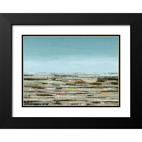 Gradiation Black Modern Wood Framed Art Print with Double Matting by PI Galerie
