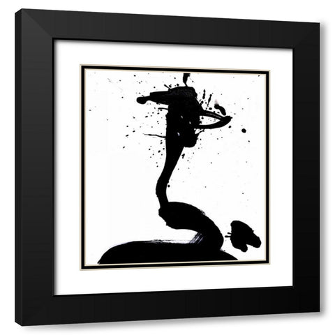Ink Blot I Black Modern Wood Framed Art Print with Double Matting by PI Galerie