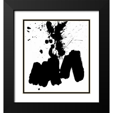 Ink Blot II Black Modern Wood Framed Art Print with Double Matting by PI Galerie