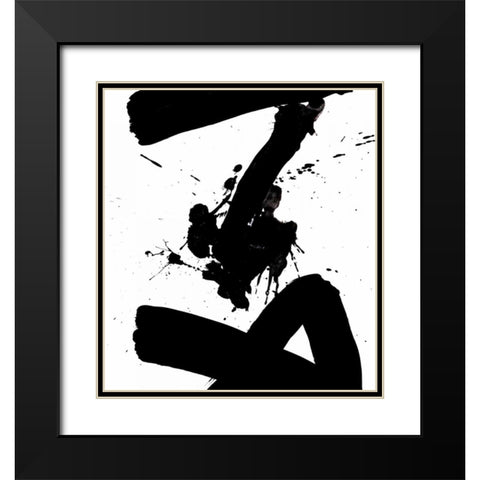 Ink Blot IV Black Modern Wood Framed Art Print with Double Matting by PI Galerie