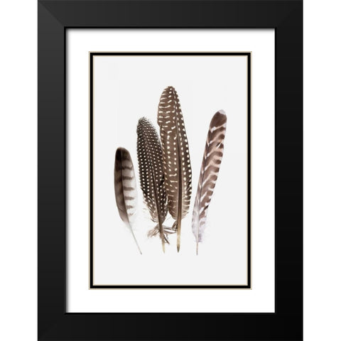 Feathers II Black Modern Wood Framed Art Print with Double Matting by PI Studio