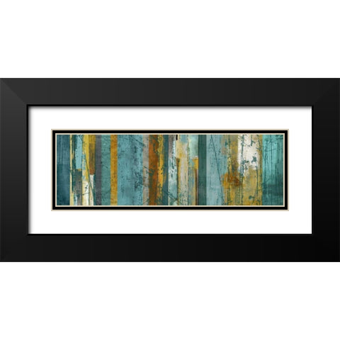 Paneled Landscapes II Black Modern Wood Framed Art Print with Double Matting by PI Galerie