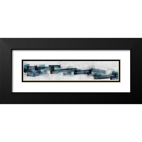 Watercolor Canada Map Black Modern Wood Framed Art Print with Double Matting by PI Galerie