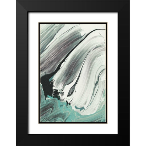 Marble Dust III Black Modern Wood Framed Art Print with Double Matting by PI Galerie