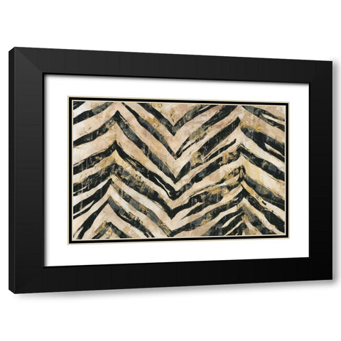 New Zebra II Black Modern Wood Framed Art Print with Double Matting by PI Galerie