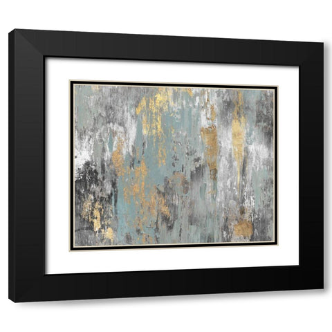 Gold Ikat Black Modern Wood Framed Art Print with Double Matting by PI Studio