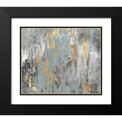 Gold Ikat Black Modern Wood Framed Art Print with Double Matting by PI Studio