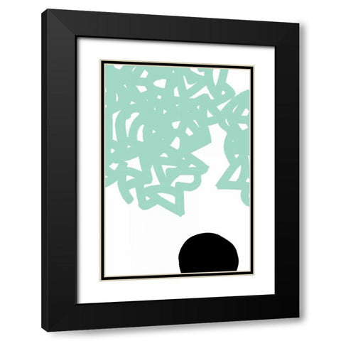 Gesture II Black Modern Wood Framed Art Print with Double Matting by PI Galerie
