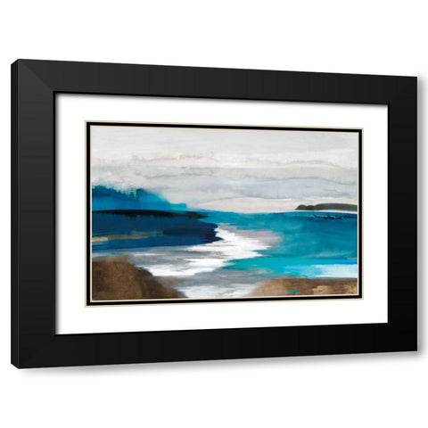 Misty River Black Modern Wood Framed Art Print with Double Matting by PI Galerie