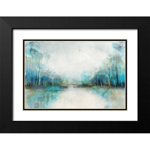 Subtle Horizon Black Modern Wood Framed Art Print with Double Matting by PI Galerie