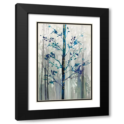 Fogg II Black Modern Wood Framed Art Print with Double Matting by PI Galerie