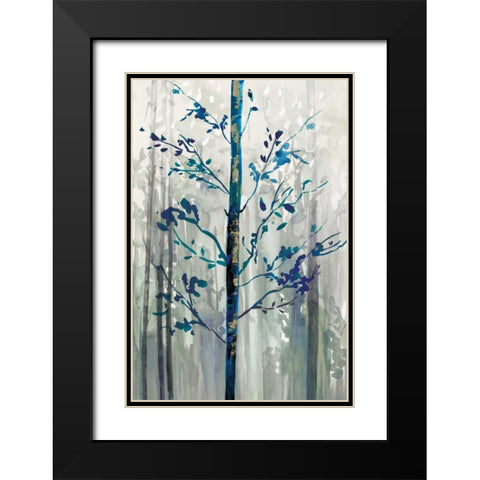 Fogg II Black Modern Wood Framed Art Print with Double Matting by PI Galerie