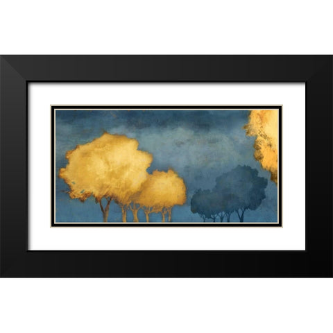 Golden Trust Black Modern Wood Framed Art Print with Double Matting by PI Galerie