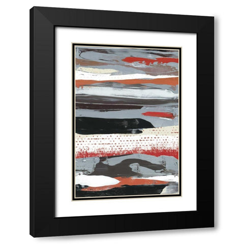 Like Rain I Black Modern Wood Framed Art Print with Double Matting by PI Galerie