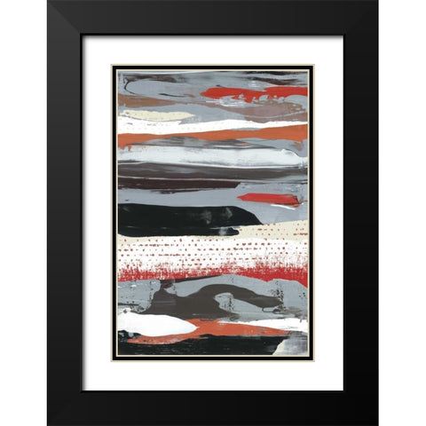 Like Rain I Black Modern Wood Framed Art Print with Double Matting by PI Galerie