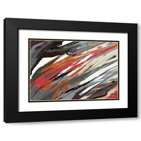 Like Rain IV Black Modern Wood Framed Art Print with Double Matting by PI Gallery
