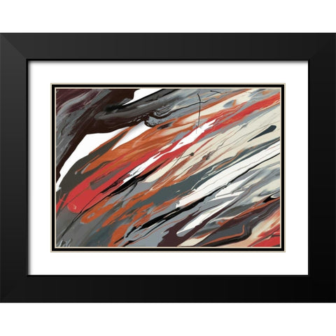 Like Rain IV Black Modern Wood Framed Art Print with Double Matting by PI Gallery