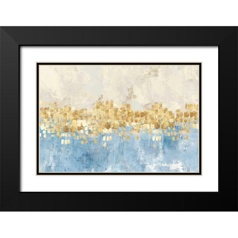 Dancing Stars Blue Version Black Modern Wood Framed Art Print with Double Matting by PI Studio