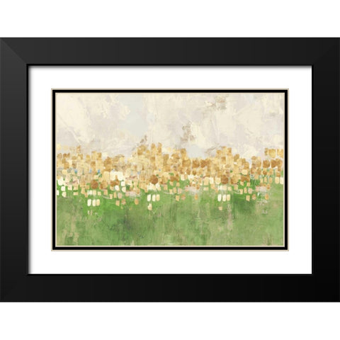 Dancing Stars Green Version Black Modern Wood Framed Art Print with Double Matting by PI Studio