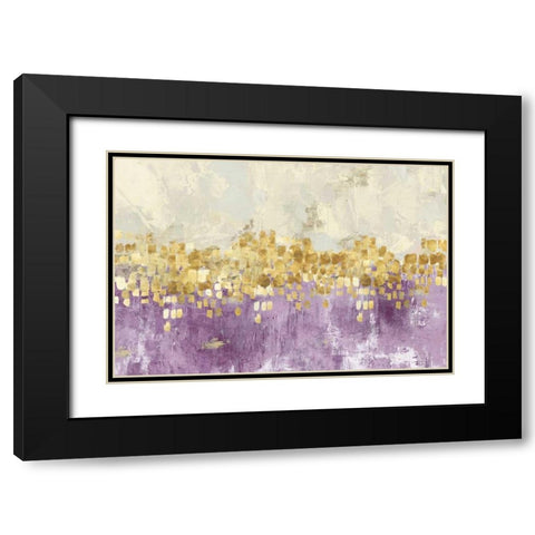 Dancing Stars Lavender Version Black Modern Wood Framed Art Print with Double Matting by PI Studio