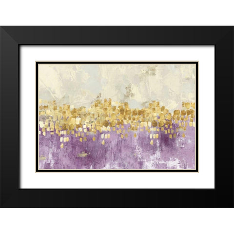 Dancing Stars Lavender Version Black Modern Wood Framed Art Print with Double Matting by PI Studio