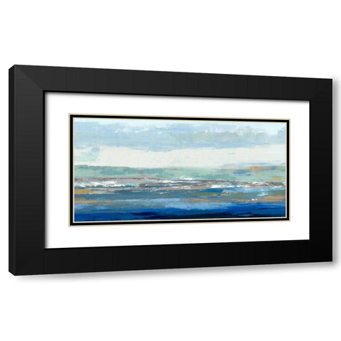 Big Wave Black Modern Wood Framed Art Print with Double Matting by PI Galerie