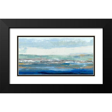 Big Wave Black Modern Wood Framed Art Print with Double Matting by PI Galerie
