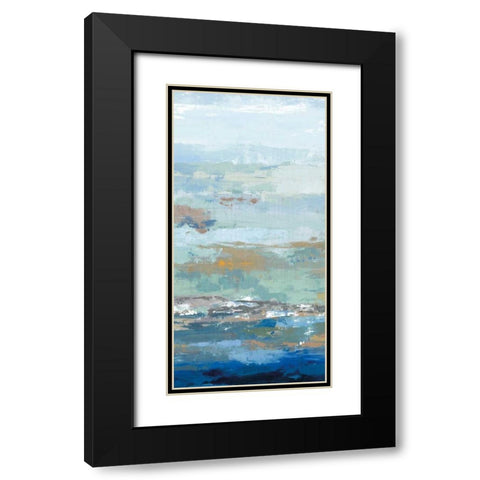Tall Wave Black Modern Wood Framed Art Print with Double Matting by PI Galerie