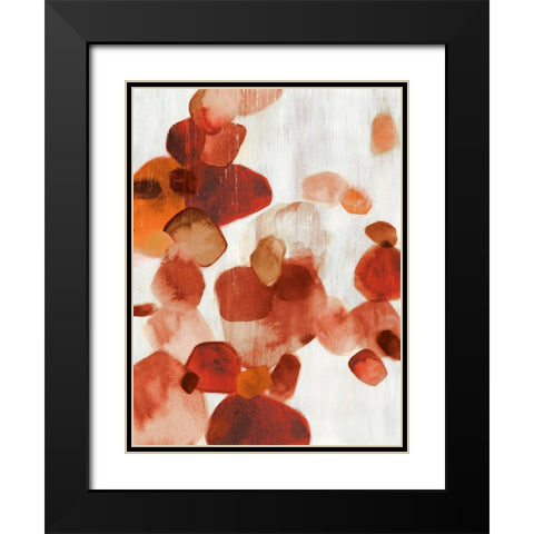 Shadow Pebbles I Cinnamon Version Black Modern Wood Framed Art Print with Double Matting by PI Studio