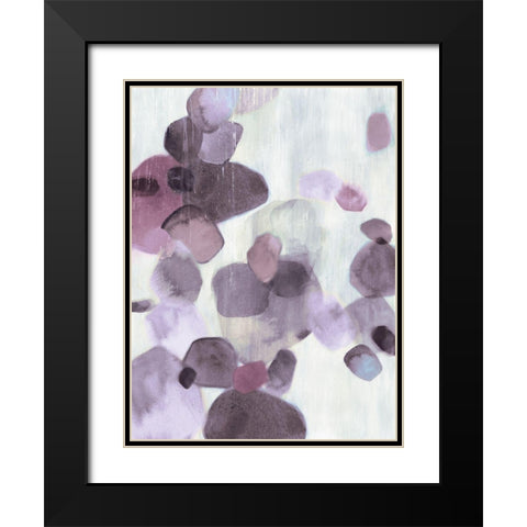 Shadow Pebbles I Lavender Version Black Modern Wood Framed Art Print with Double Matting by PI Studio