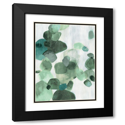 Shadow Pebbles I Mint Version Black Modern Wood Framed Art Print with Double Matting by PI Studio