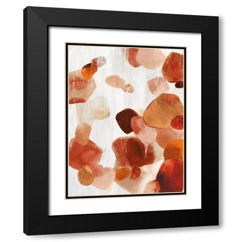 Shadow Pebbles II Cinnamon Version Black Modern Wood Framed Art Print with Double Matting by PI Studio