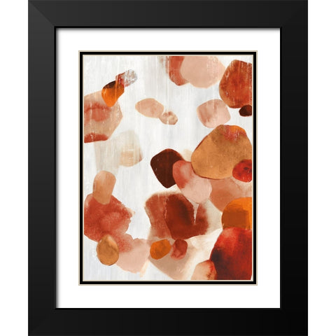 Shadow Pebbles II Cinnamon Version Black Modern Wood Framed Art Print with Double Matting by PI Studio