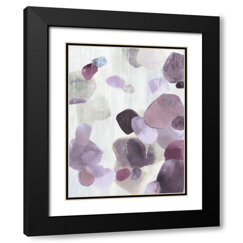 Shadow Pebbles II Lavender Version Black Modern Wood Framed Art Print with Double Matting by PI Studio