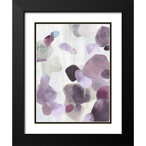 Shadow Pebbles II Lavender Version Black Modern Wood Framed Art Print with Double Matting by PI Studio