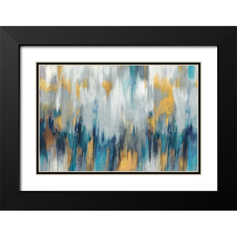 Echoes Black Modern Wood Framed Art Print with Double Matting by PI Galerie