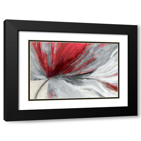 Traced Red Version Black Modern Wood Framed Art Print with Double Matting by PI Studio