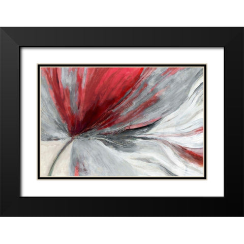 Traced Red Version Black Modern Wood Framed Art Print with Double Matting by PI Studio