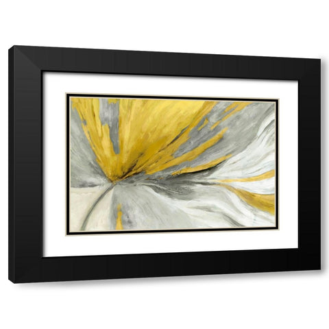 Traced Yellow Version Black Modern Wood Framed Art Print with Double Matting by PI Studio