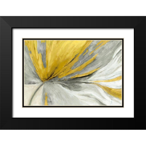 Traced Yellow Version Black Modern Wood Framed Art Print with Double Matting by PI Studio